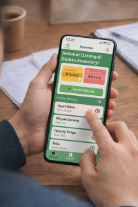 management stok UMKM menggunakan aplikasi Stokkuinventory